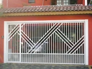 Portão de Aço Tubular Geométrico Diagonal